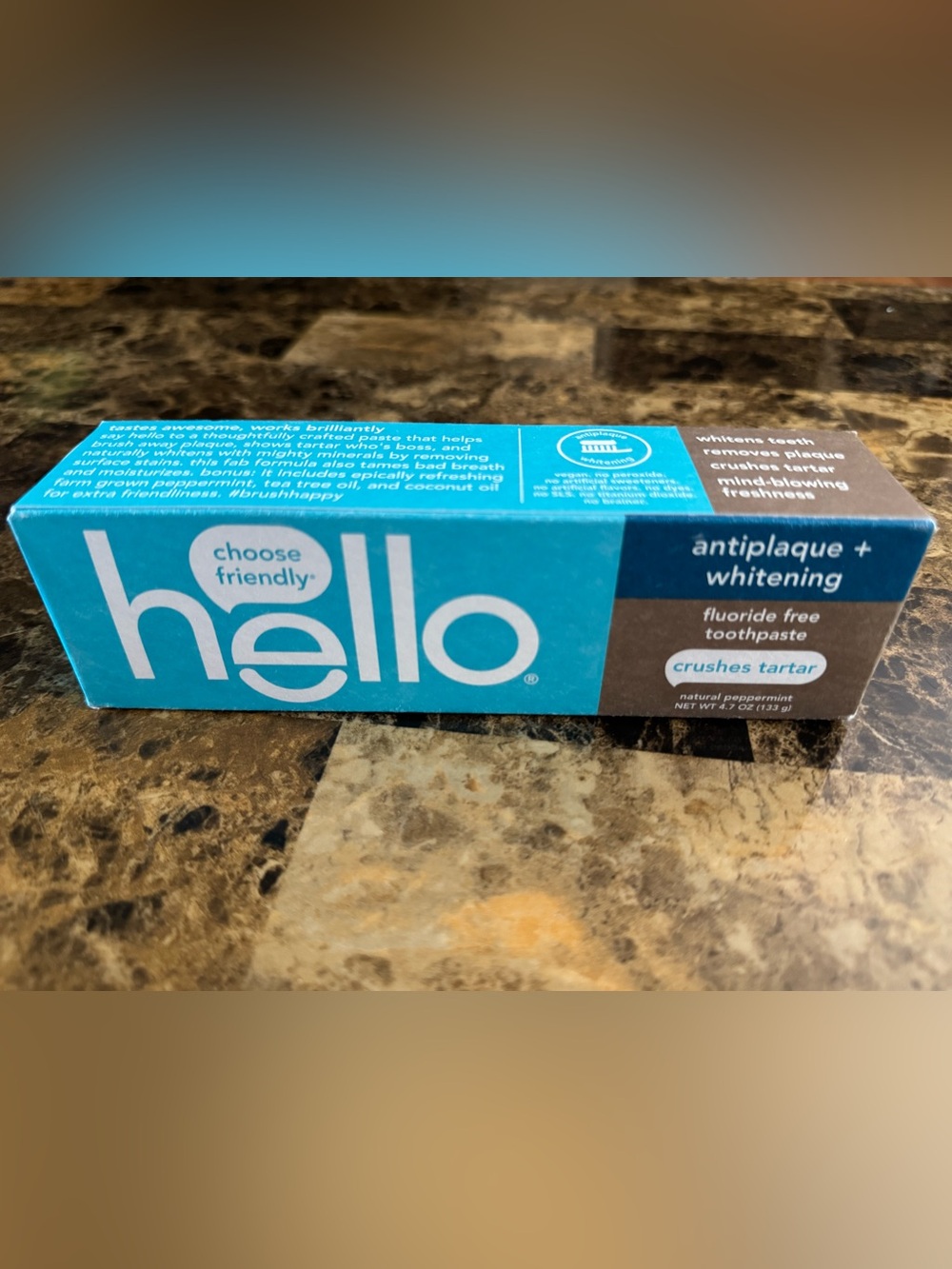 🌿 Hello Antiplaque + Whitening Fluoride Free Toothpaste NIB